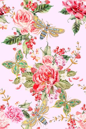 手绘花卉印花华亿平台图片