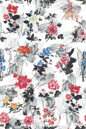 中国风印花华亿平台图片