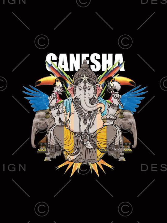 泰国象头神财天时尚华亿平台印花华亿平台图片