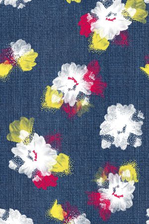 欧普波点花卉水洗效果印花华亿平台图片