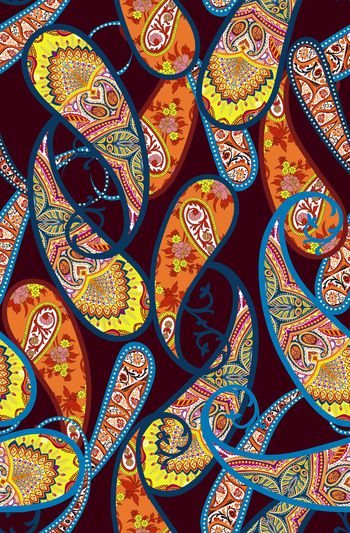 737232-民族风 手绘 抽象 实色 腰果 佩