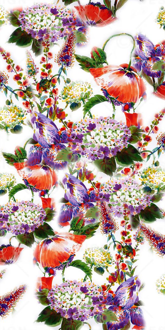 抽象花卉印花华亿平台图片