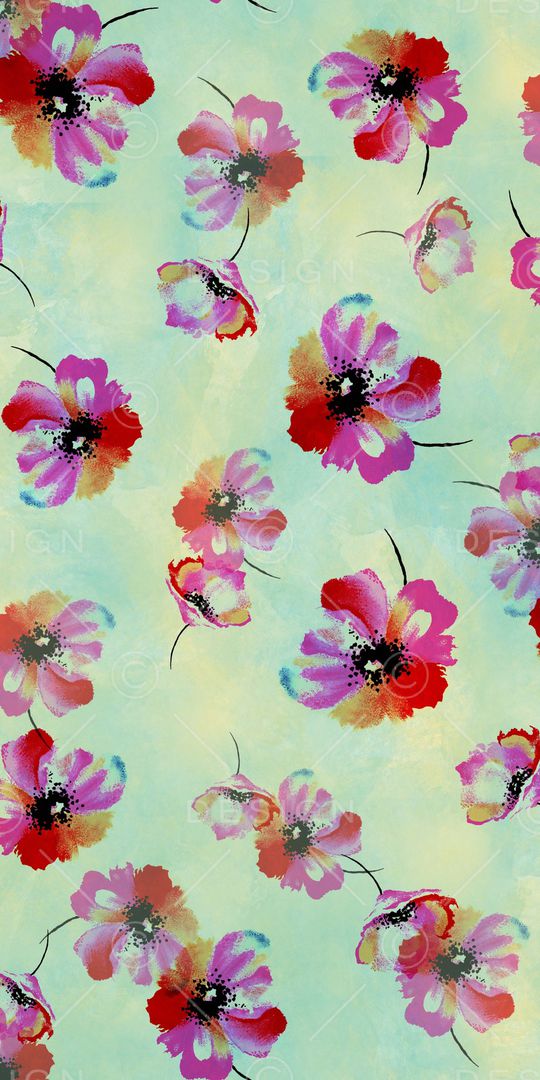 手绘花卉印花华亿平台图片