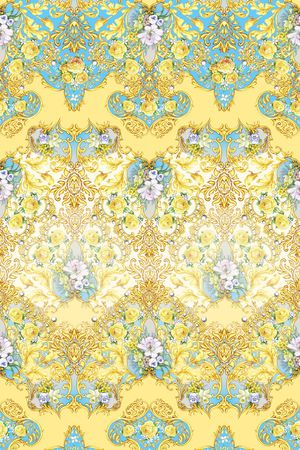 巴洛克卷草印花华亿平台图片