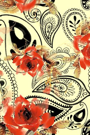 佩斯利印花华亿平台图片