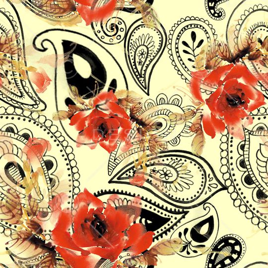 佩斯利印花华亿平台图片