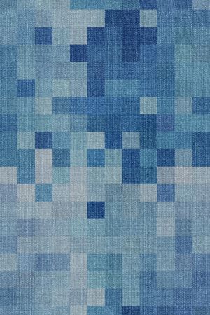 马赛克水洗牛仔效果印花华亿平台图片