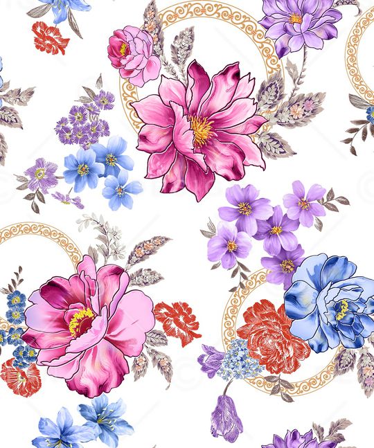 花卉印花华亿平台图片