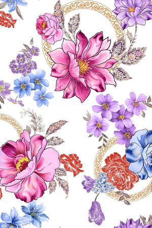 花卉印花华亿平台图片