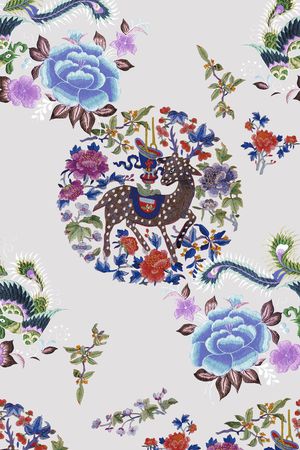 花卉印花华亿平台图片