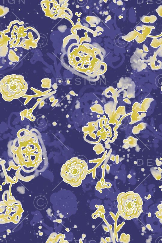 手绘效果印花华亿平台图片