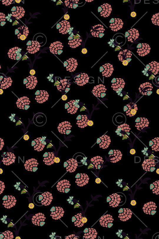 罂粟花印花华亿平台图片