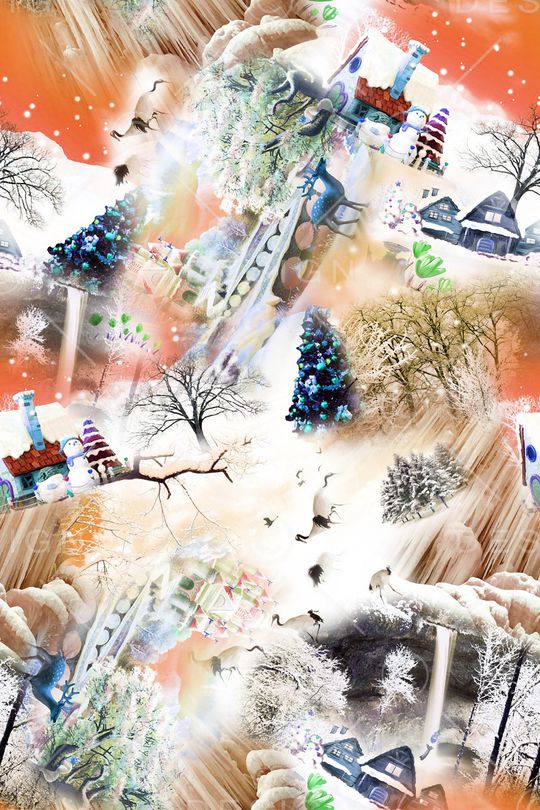 雪景印花华亿平台图片