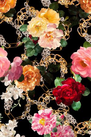 暗黑花卉、油画花卉、抽象花卉印花华亿平台图片