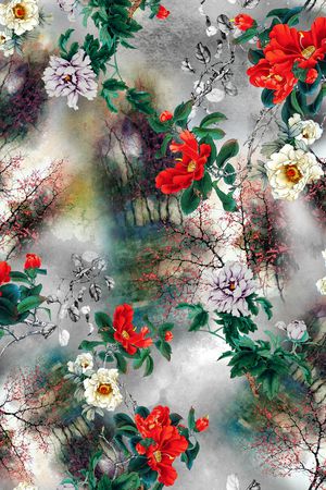 中国风印花华亿平台图片