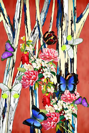 花卉印花华亿平台图片