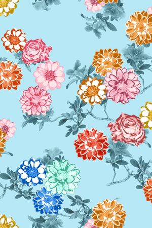 花卉印花华亿平台图片