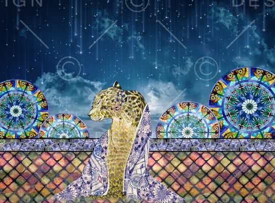 不规则几何印花华亿平台图片