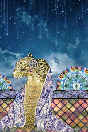 不规则几何印花华亿平台图片