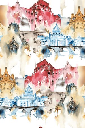 水墨印花华亿平台图片