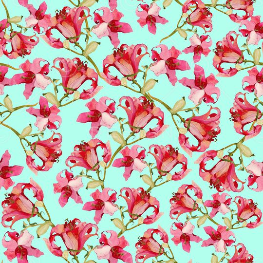 玉兰花印花华亿平台图片