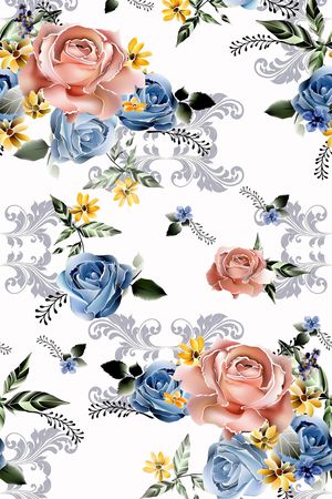 数码花卉类印花华亿平台图片