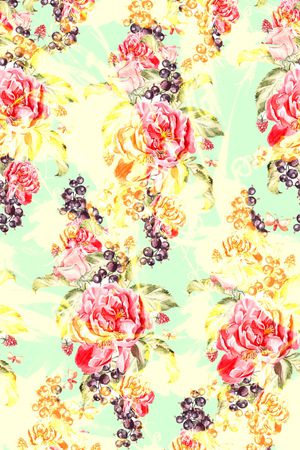 数码花卉类印花华亿平台图片