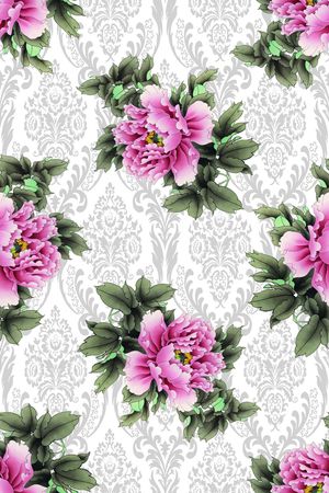 洋阳---花卉印花华亿平台图片