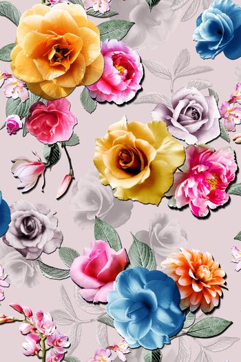 花卉印花华亿平台图片