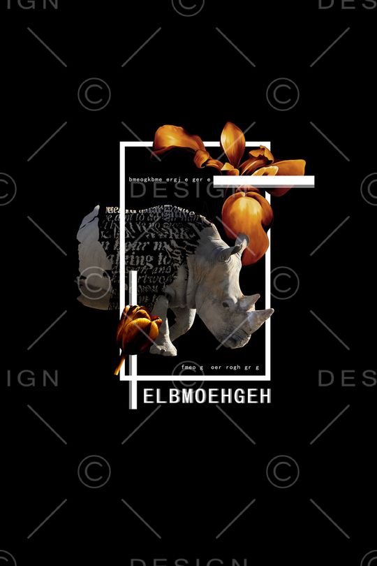 黑白动物印花华亿平台图片