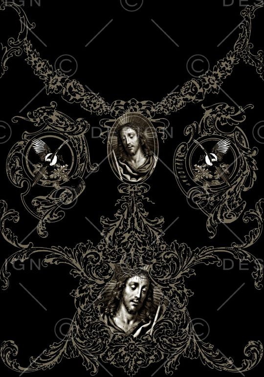 复古花纹印花华亿平台图片