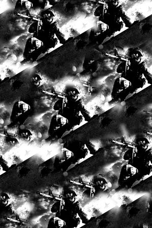 抽象手绘水彩画游戏风景人物军队数码印花印花华亿平台图片