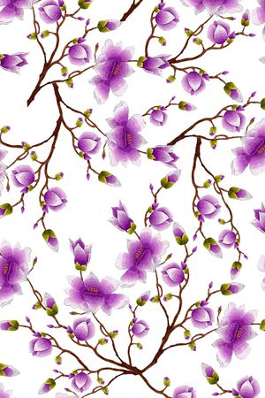 玉兰花印花华亿平台图片