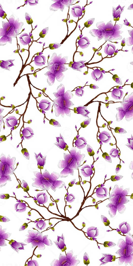 玉兰花印花华亿平台图片