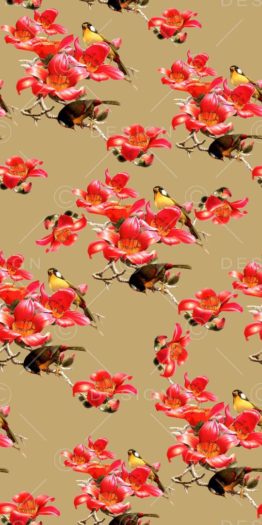 花鸟印花华亿平台图片