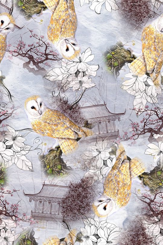 猫头鹰印花华亿平台图片