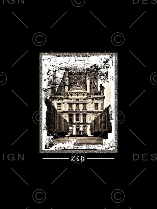 复古建筑印花华亿平台图片