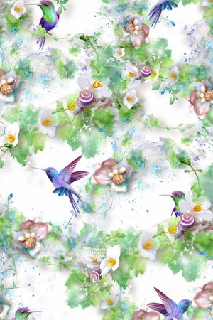 数码花卉类印花华亿平台图片