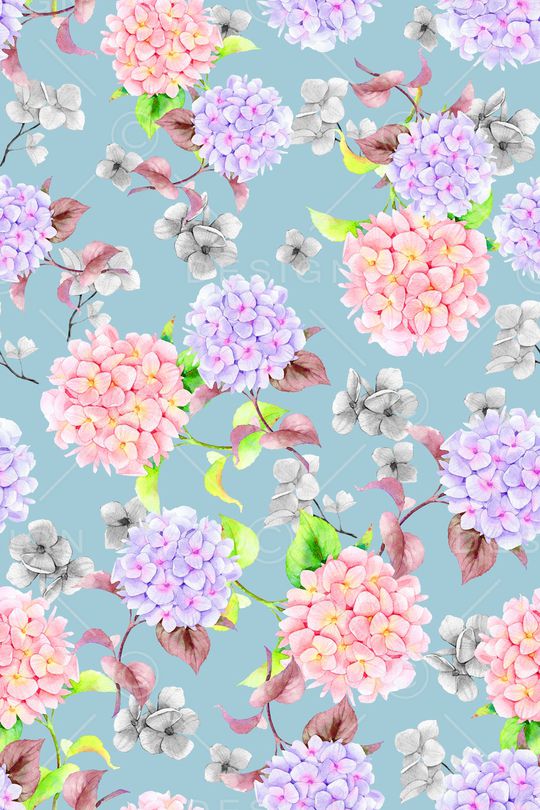 手绘花卉印花华亿平台图片