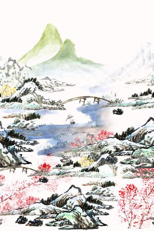 水墨印花华亿平台图片