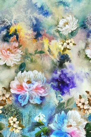 花卉印花华亿平台图片