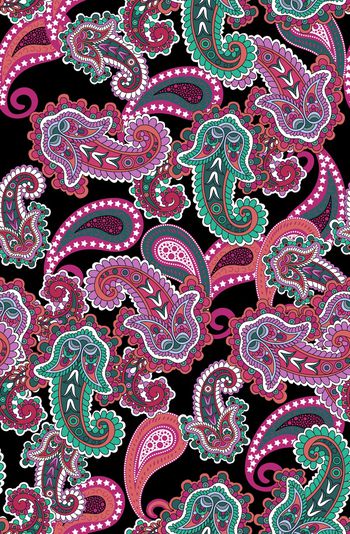 741482-民族风 手绘 抽象 佩斯利 腰果 