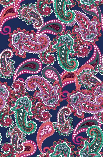 741483-民族风 手绘 抽象 佩斯利 腰果 