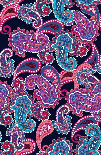 741484-民族风 手绘 抽象 佩斯利 腰果 