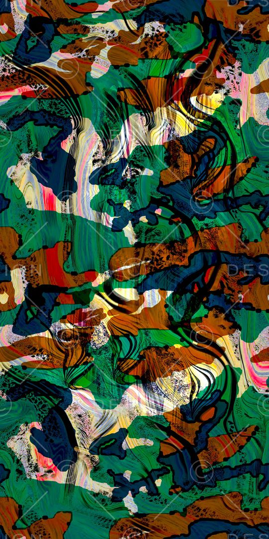 水彩迷彩印花华亿平台图片