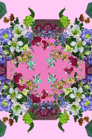 小方巾印花华亿平台图片