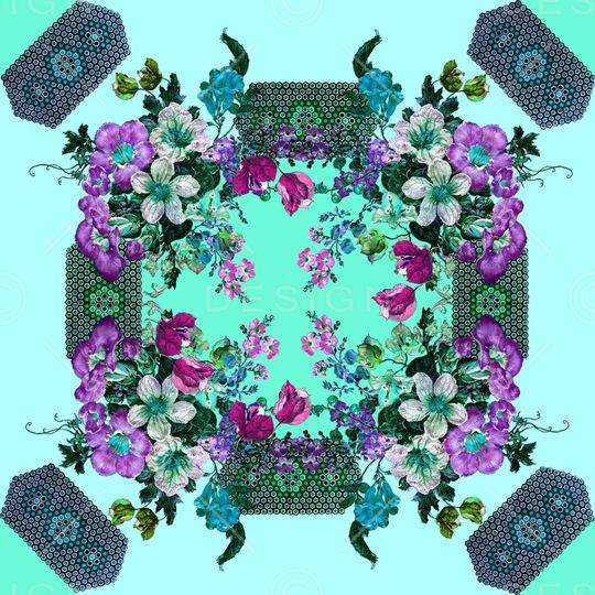 小方巾印花华亿平台图片