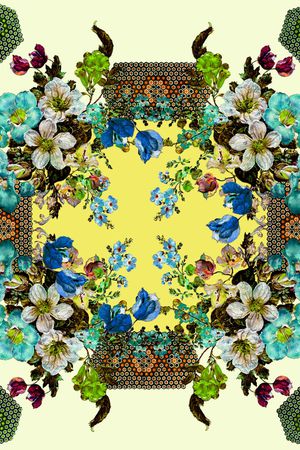 小方巾印花华亿平台图片