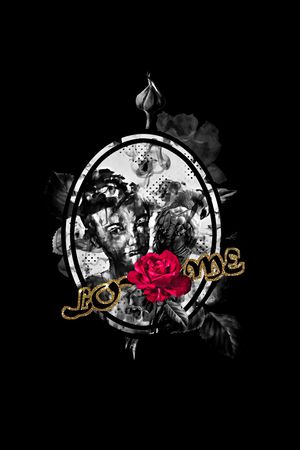 复古人物像印花华亿平台图片