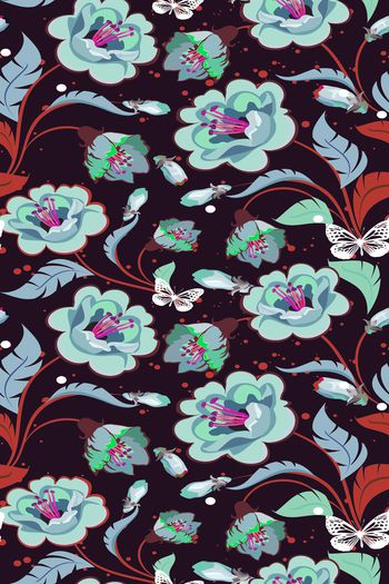 植物纹印花华亿平台图片